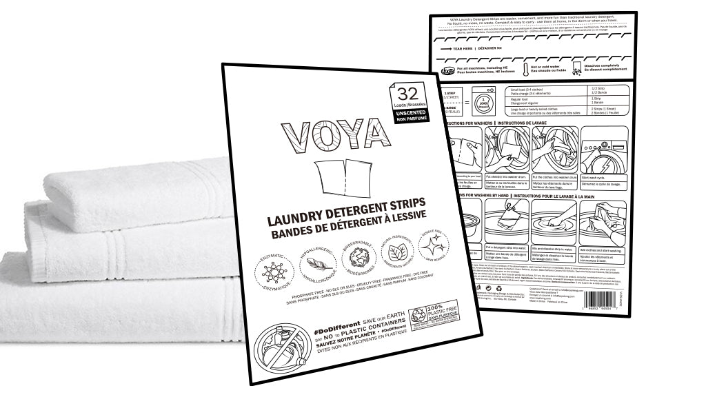 Load video: VOYA Living Laundry Detergent Strips
